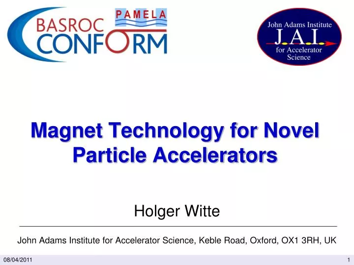 magnet technology for novel particle accelerators