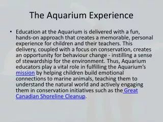 The Aquarium Experience