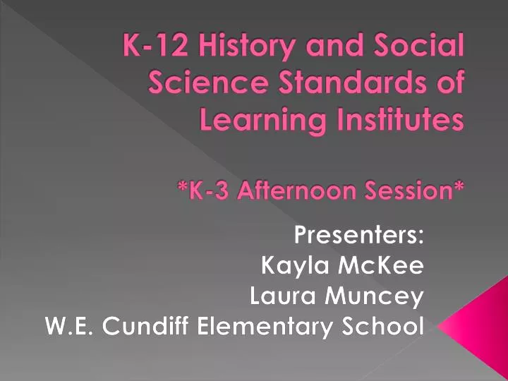 k 12 history and social science standards of learning institutes k 3 afternoon session