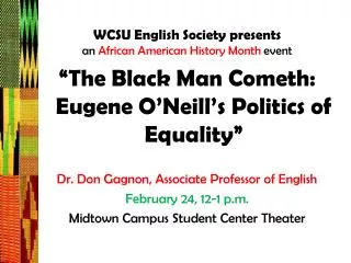 WCSU English Society presents an African American History Month event