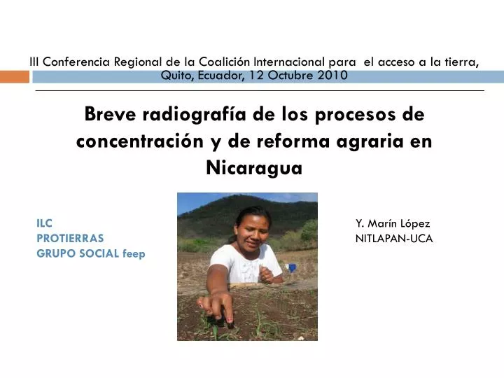 breve radiograf a de los procesos de concentraci n y de reforma agraria en nicaragua