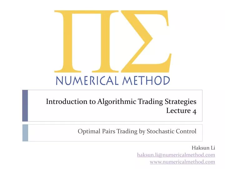 introduction to algorithmic trading strategies lecture 4