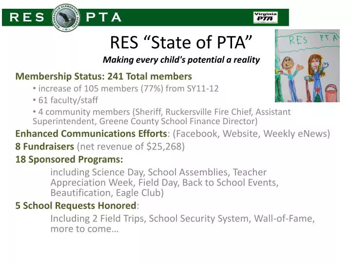 res state of pta making every child s potential a reality