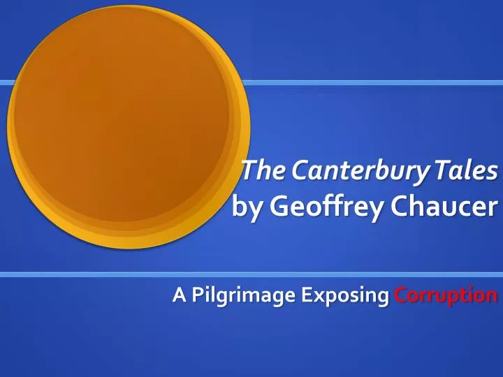 the canterbury tales by geoffrey chaucer