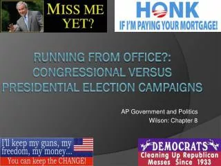 Running from Office?: Congressional versus Presidential Election Campaigns