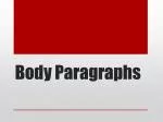 Body Paragraphs - slide 1
