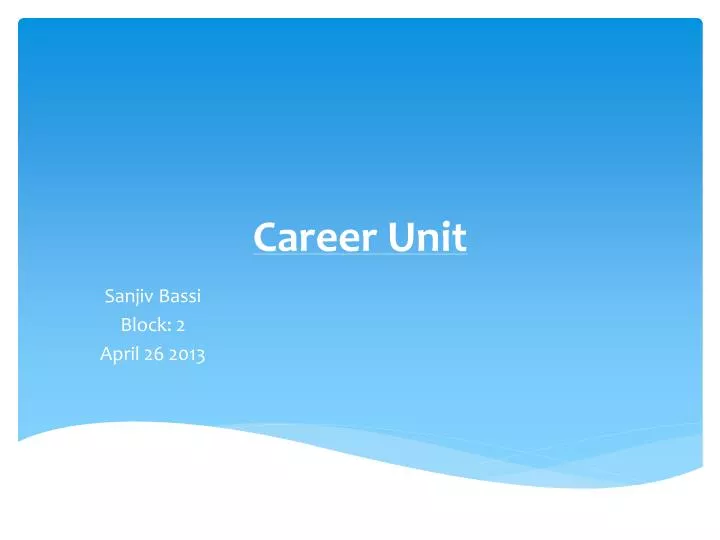 career unit
