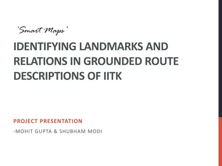identifying landmarks and relations in grounded route descriptions of iitk