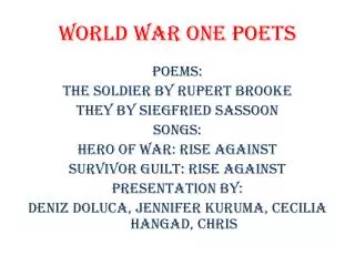 World War One Poets
