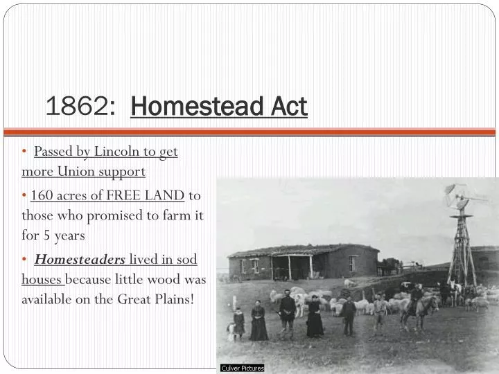 1862 homestead act