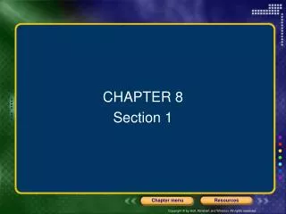 CHAPTER 8 Section 1