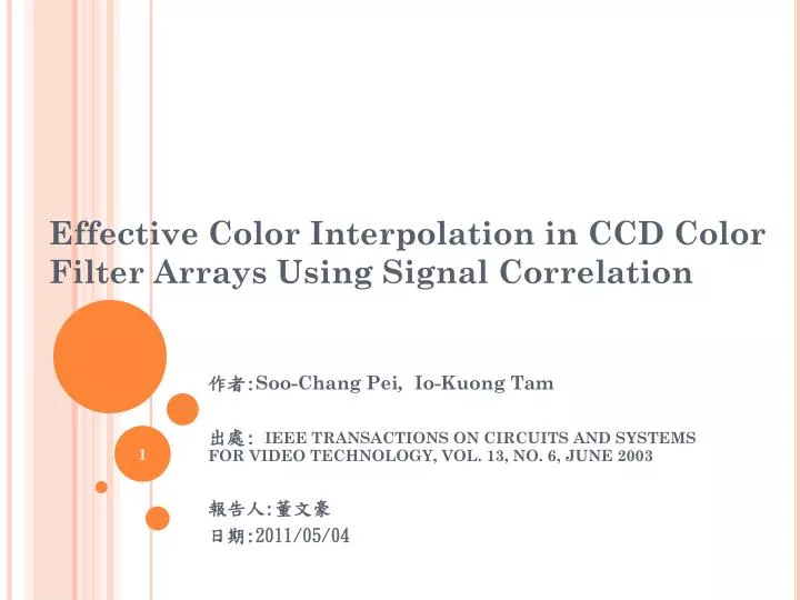 effective color interpolation in ccd color filter arrays using signal correlation