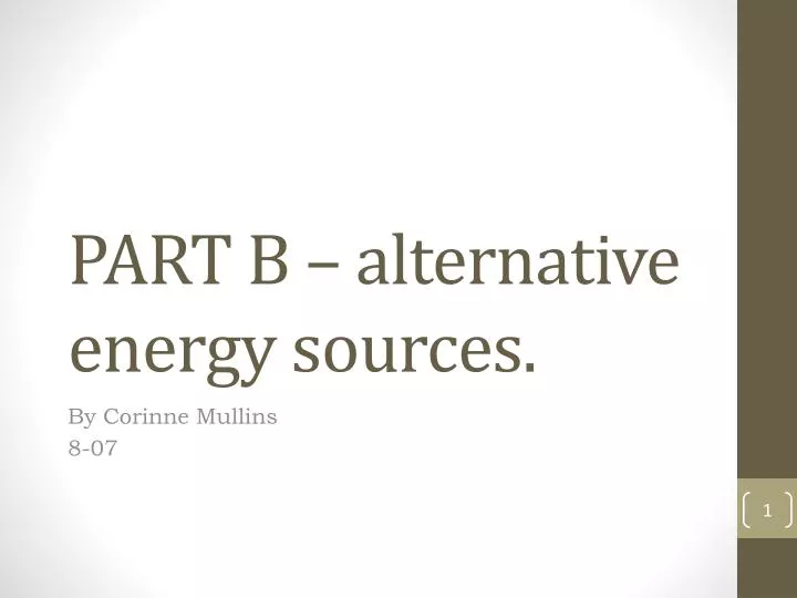 part b alternative energy sources
