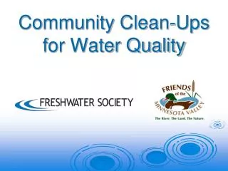 Community Clean-Ups for Water Quality