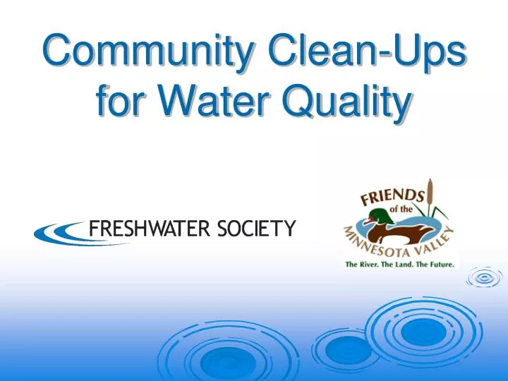community clean ups for water quality