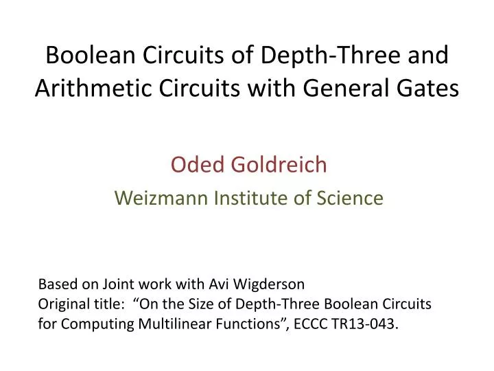 boolean circuits of depth three and arithmetic circuits with general gates