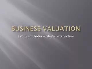 Business Valuation