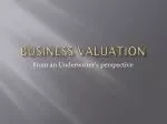 Business Valuation - slide 1