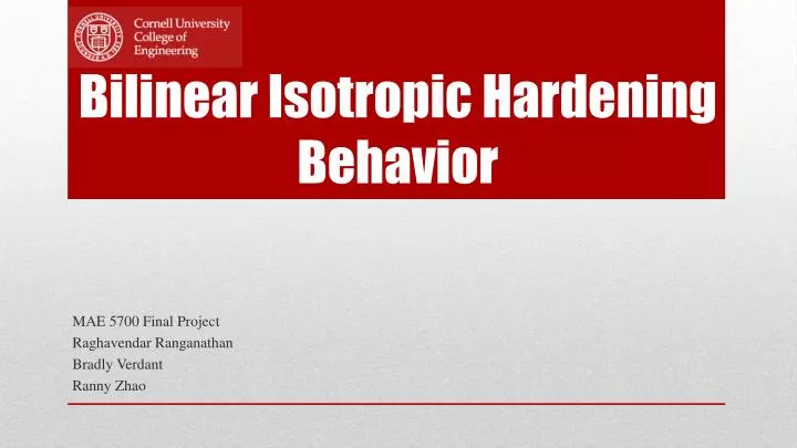 bilinear isotropic hardening behavior