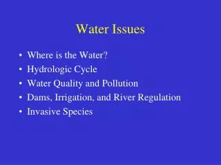 Water Issues