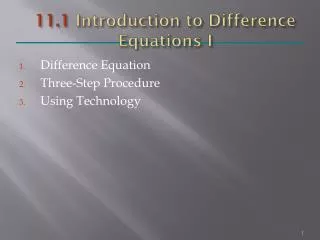 11.1 Introduction to Difference Equations I