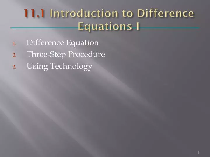 11 1 introduction to difference equations i