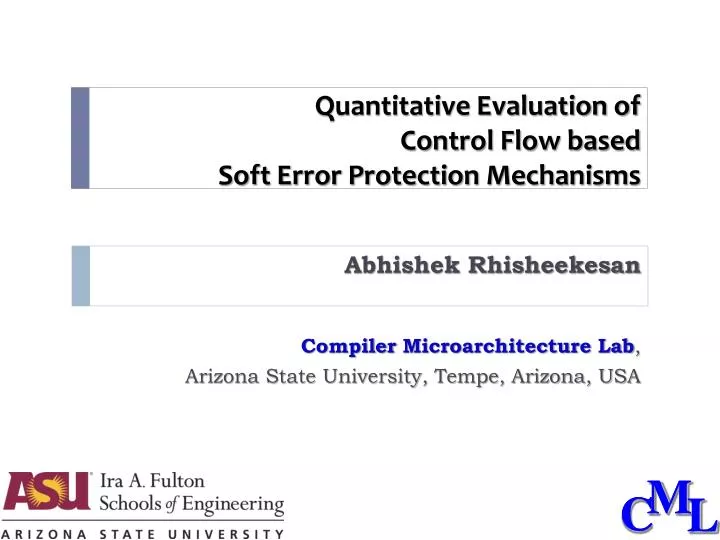 quantitative evaluation of control flow based soft error protection mechanisms
