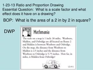 1-23-13 Ratio and Proportion Drawing Essential Question: What is a scale factor and what