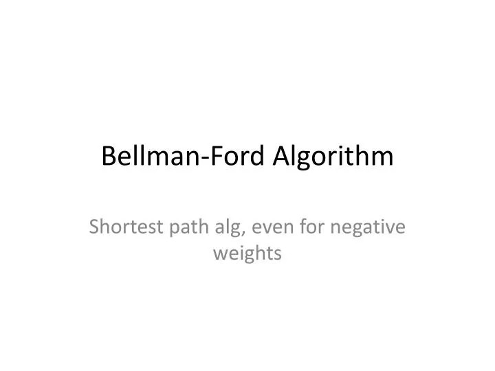 bellman ford algorithm