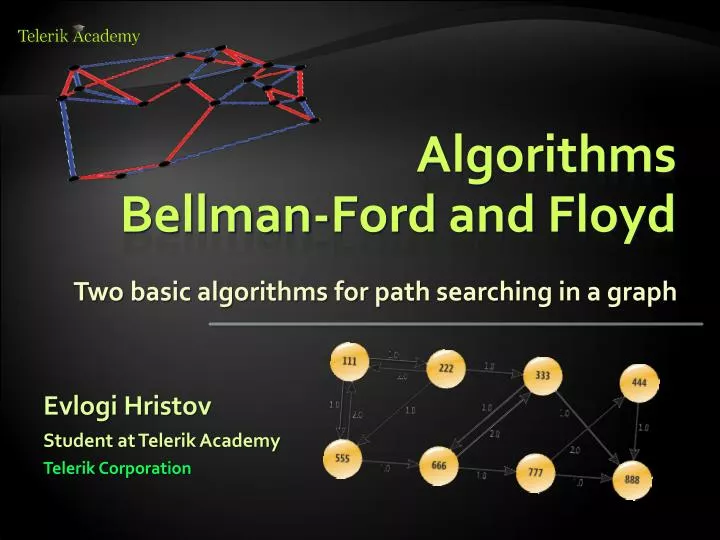 algorithms bellman ford and floyd