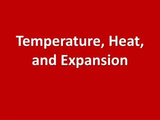 temperature heat and expansion