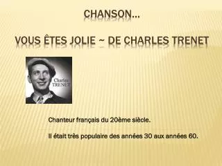 chanson vous tes jolie de charles trenet
