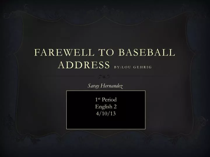 farewell to baseball address by lou gehrig