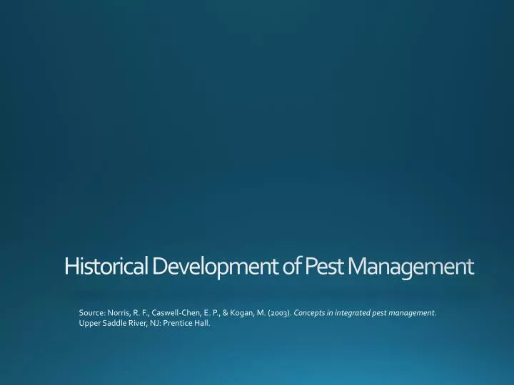 historical development of pest management