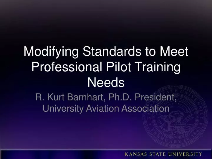 modifying standards to meet professional pilot training needs