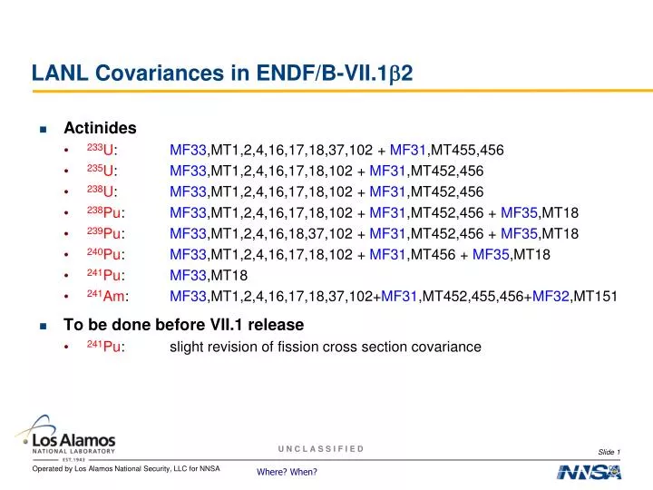 lanl covariances in endf b vii 1 b 2