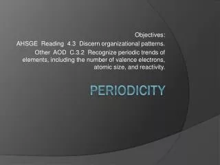 Periodicity