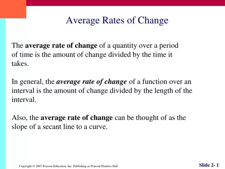 average rates of change