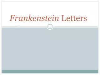 Frankenstein Letters