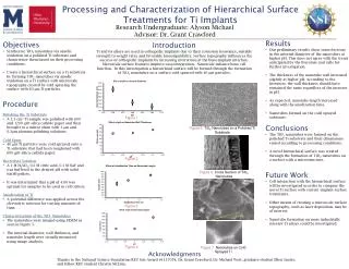 Processing and Characterization of Hierarchical Surface Treatments for Ti Implants