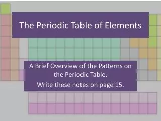 the periodic table of elements