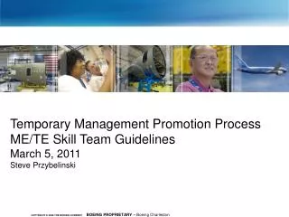Temporary Management Promotion Process ME/TE Skill Team Guidelines March 5, 2011