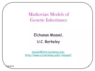 Markovian Models of Genetic Inheritance