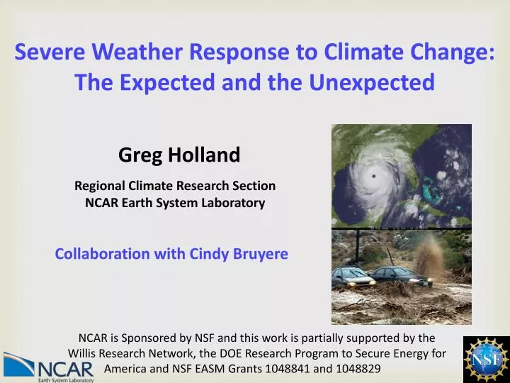 severe weather response to climate change the expected and the unexpected