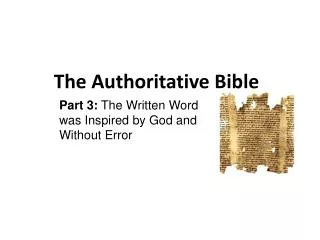 The Authoritative Bible