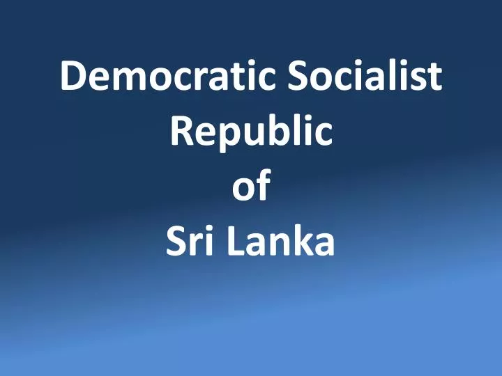 democratic socialist republic of sri lanka