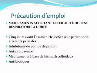 pr caution d emploi