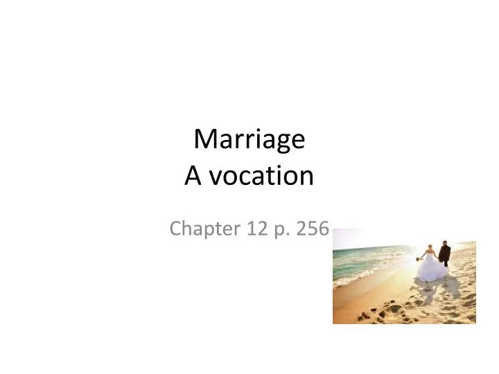 marriage a vocation
