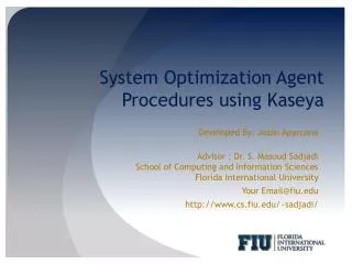 System Optimization Agent Procedures using Kaseya