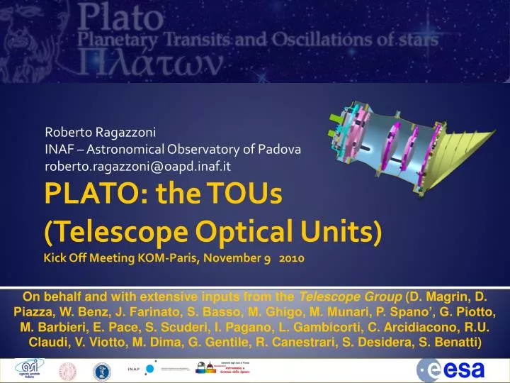 roberto ragazzoni inaf astronomical observatory of padova roberto ragazzoni@oapd inaf it